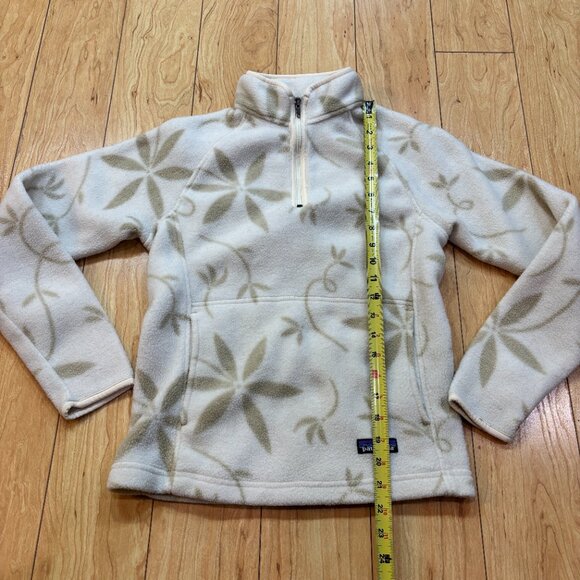 Patagonia Synchilla 1/4 Zip Fleece Pullover Jacket White Floral Women's Size XS - Picture 3 of 6